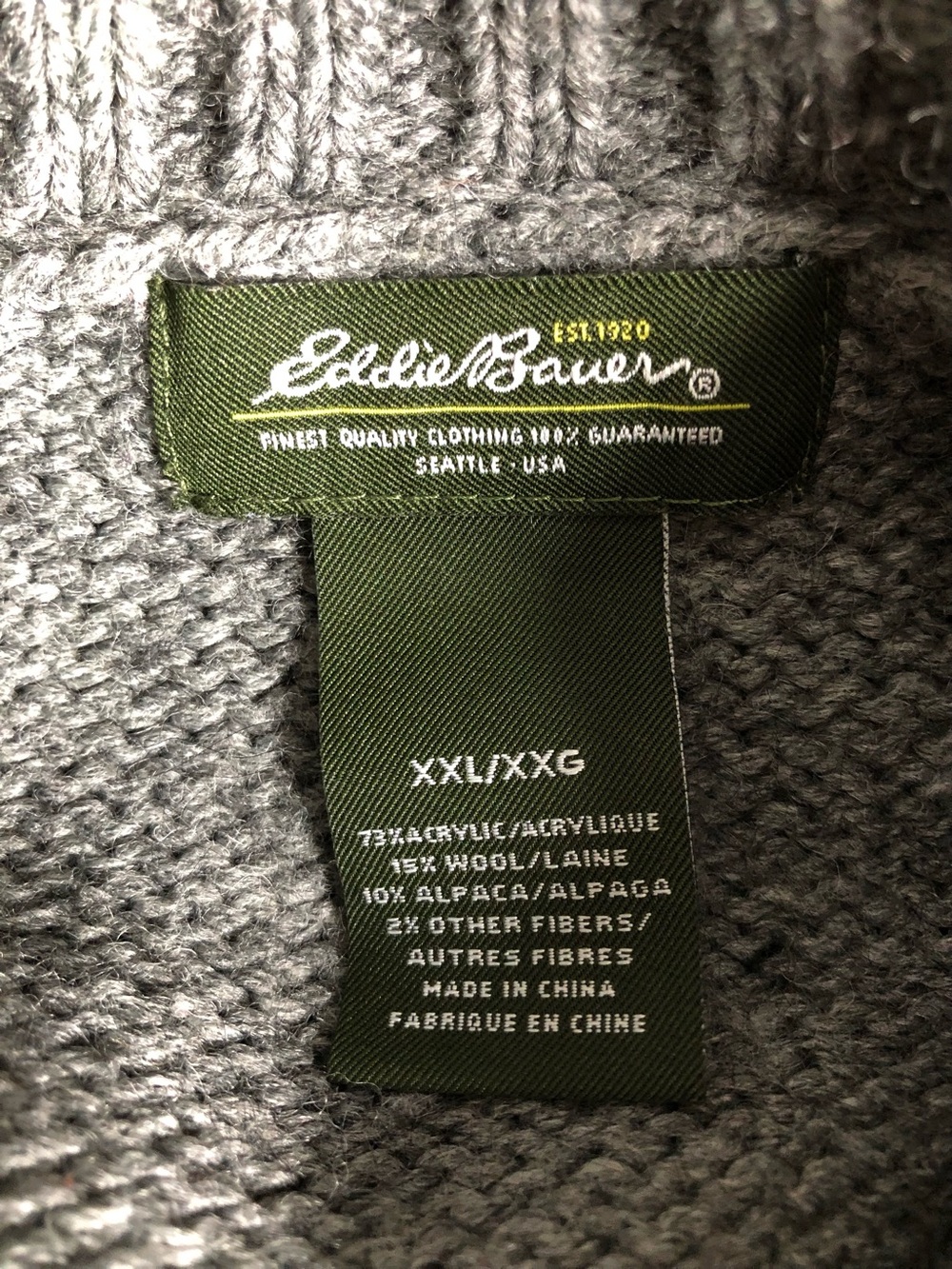 Eddie Bauer Cozy Snowflake Fair Isle Button Down Cardigan Size XXL - Picture 8 of 8
